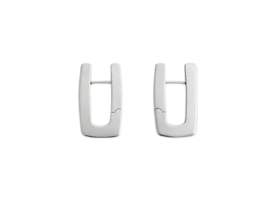 Bottega Veneta Shape Hoop Earrings "Silver"