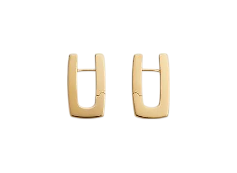 Bottega Veneta Shape Hoop Earrings "Yellow Gold"