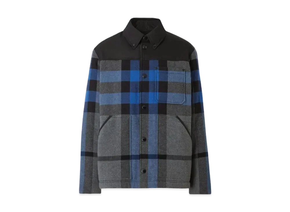 Burberry Men's Corwin Check Wool Blend Jacket "Oceanic Blue"