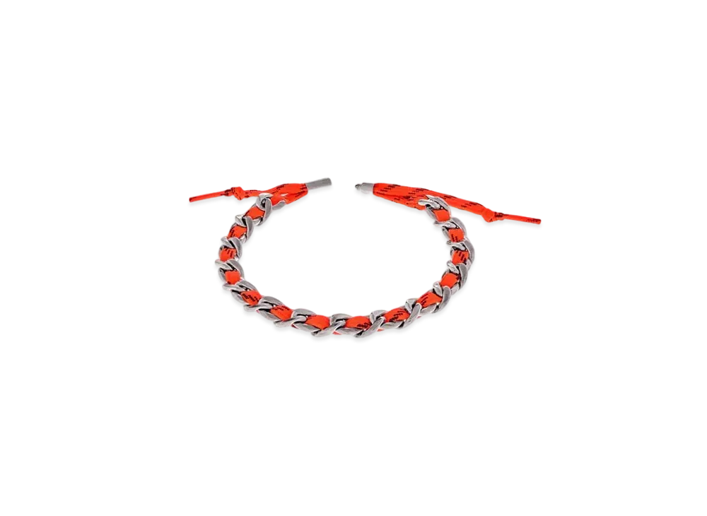 BALENCIAGA Malibu Gourmette Choker "Antique Silver/Neon Orange"