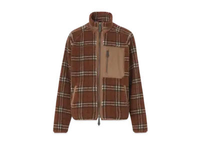 Burberry Men's Vintage Check Fleece Jacket "Dark Birch Brown"