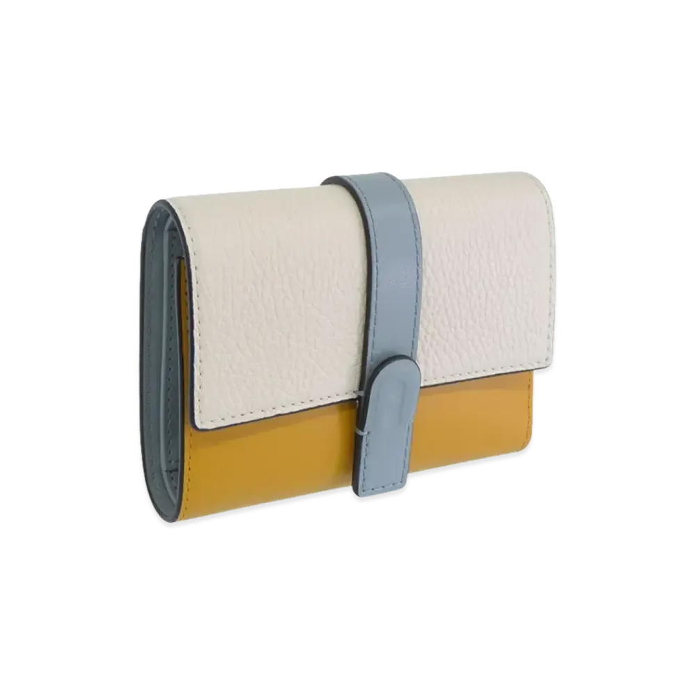 FURLA Grazia Compact Wallet Trifold "Yellow"