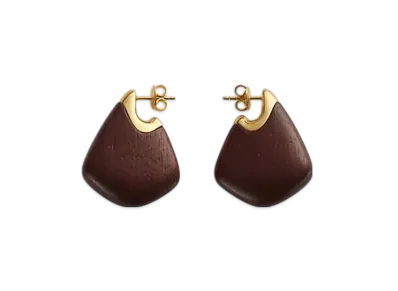 Bottega Veneta Small Fin Wood Earrings "Wood"