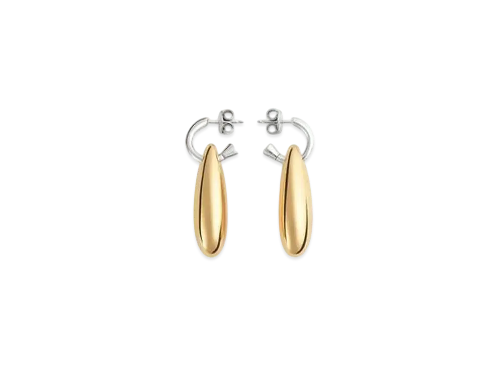 Bottega Veneta Ellipse Small Earrings "Silver/Yellow Gold"