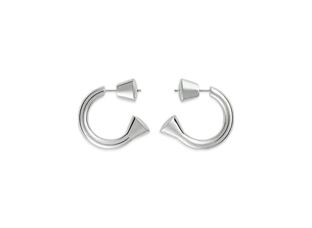 Bottega Veneta Ellipse Hoop Earrings "Silver"