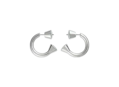 Bottega Veneta Ellipse Hoop Earrings "Silver"