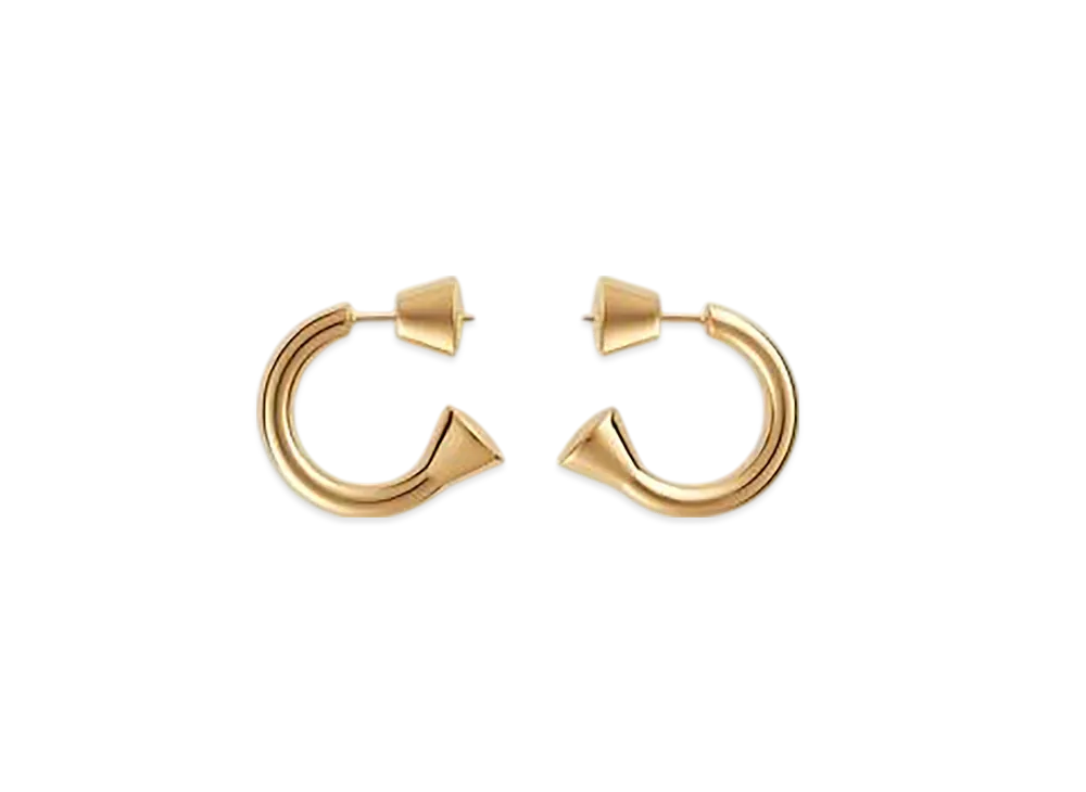Bottega Veneta Ellipse Hoop Earrings "Yellow Gold"