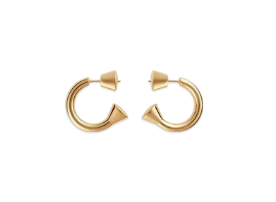 Bottega Veneta Ellipse Hoop Earrings "Yellow Gold"