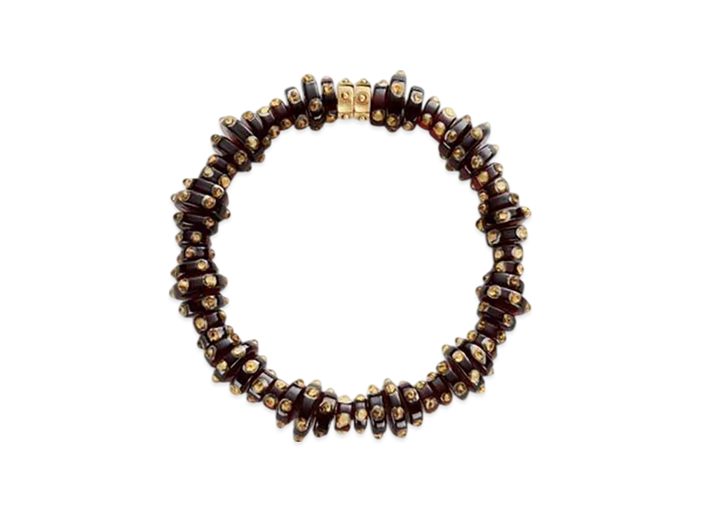 Bottega Veneta Slice Glass Necklace "Burnt Orange/Off White"