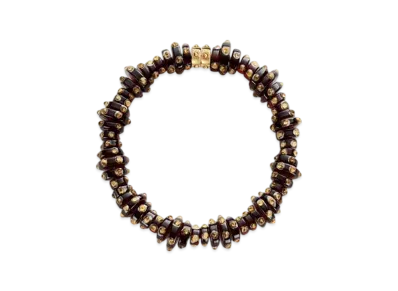 Bottega Veneta Slice Glass Necklace "Burnt Orange/Off White"