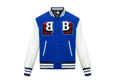 Burberry Men's Letter Graphic Varsity Jacke Men's "Oceanic Blue"