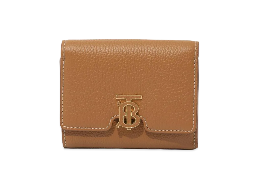 Burberry Women's Grainy Leather TB Compact Wallet "Warm Russet Brown"