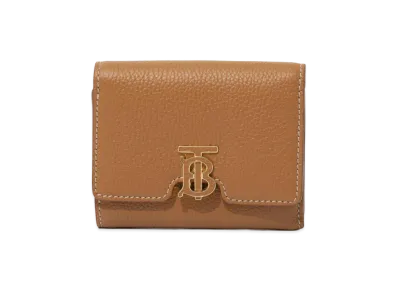 Burberry Women's Grainy Leather TB Compact Wallet "Warm Russet Brown"