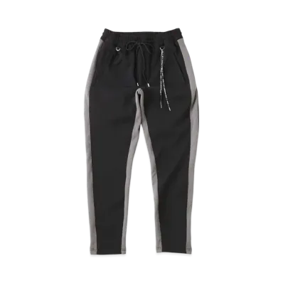 mastermind WORLD Slim Side Line Track Pants "Black Gray"