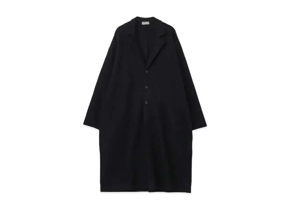 Yohji Yamamoto Pour Homme WOOL RING SOFT COMPRESSION CHESTER COAT "Black"