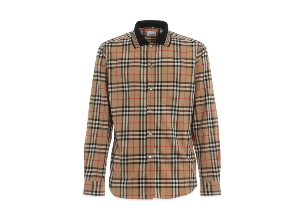 Burberry Men's Vintage Check Cotton Poplin Shirt "Archive Beige"