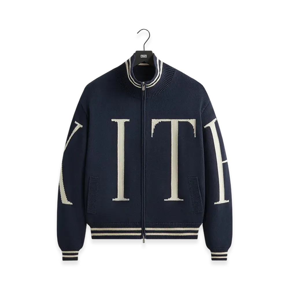Kith Big Letter New York Wyona Full Zip Sweater "Nocturnal"