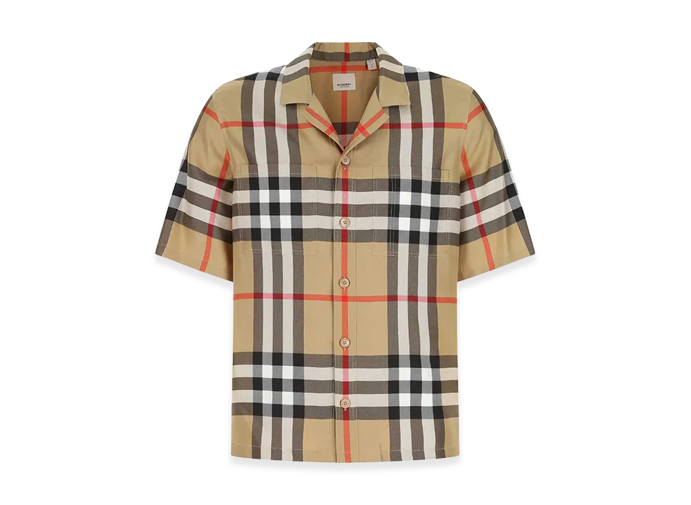Burberry Embroidered Silk Shirt "Checked"