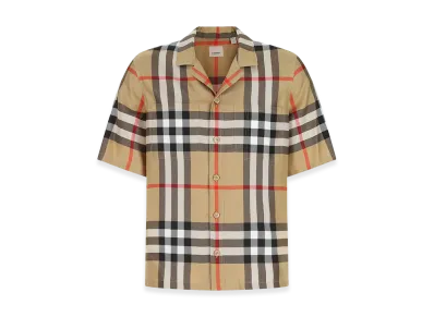 Burberry Embroidered Silk Shirt "Checked"