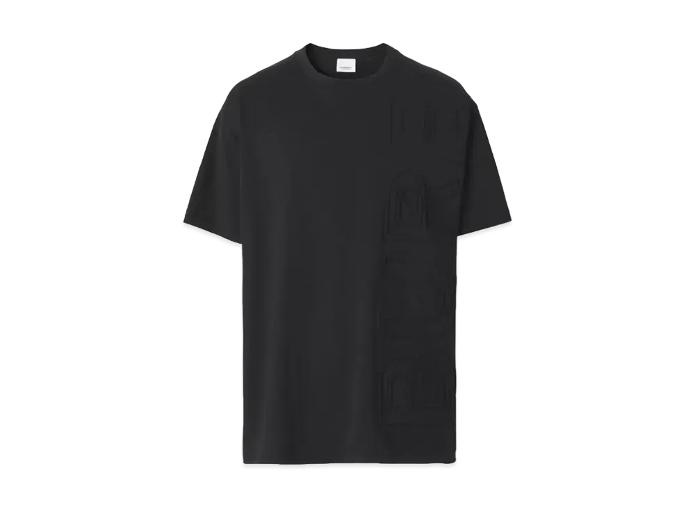 Burberry Men's Logo Embossed Cotton Oversized T-shirt "Black"