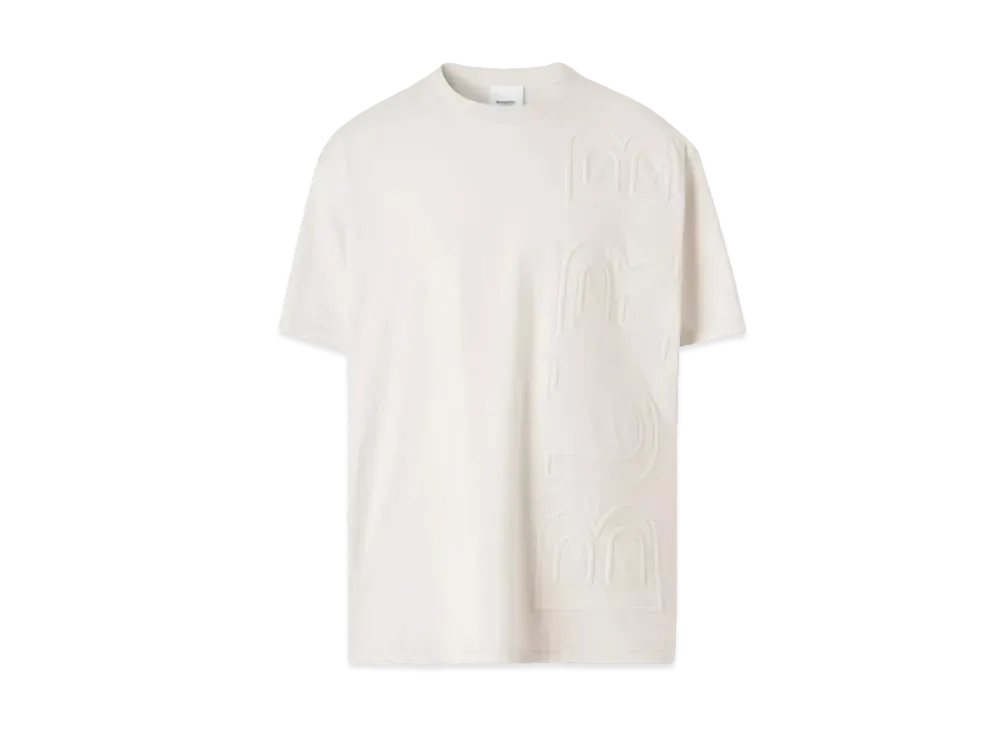 Burberry Men's Logo Embossed Cotton Oversized T-shirt "Parchment"