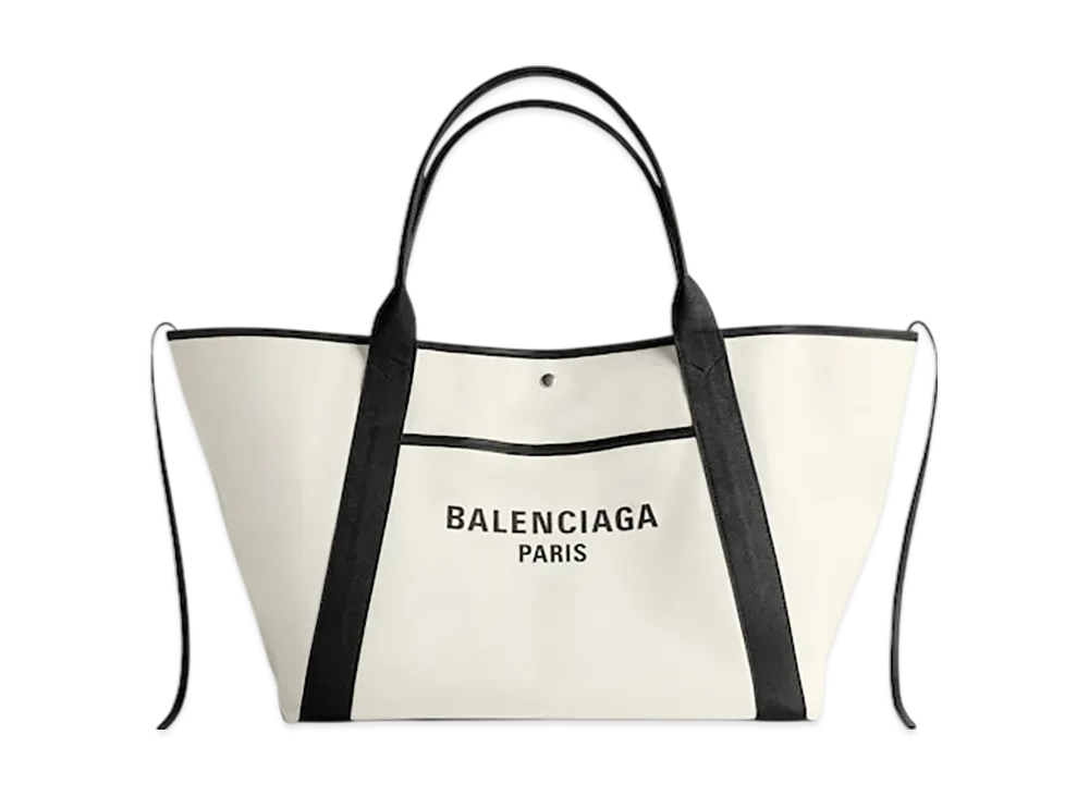 BALENCIAGA Biarritz Large Tote Bag "Natural/Black"