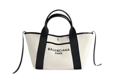 BALENCIAGA Biarritz Small Tote Bag "Natural/Black"