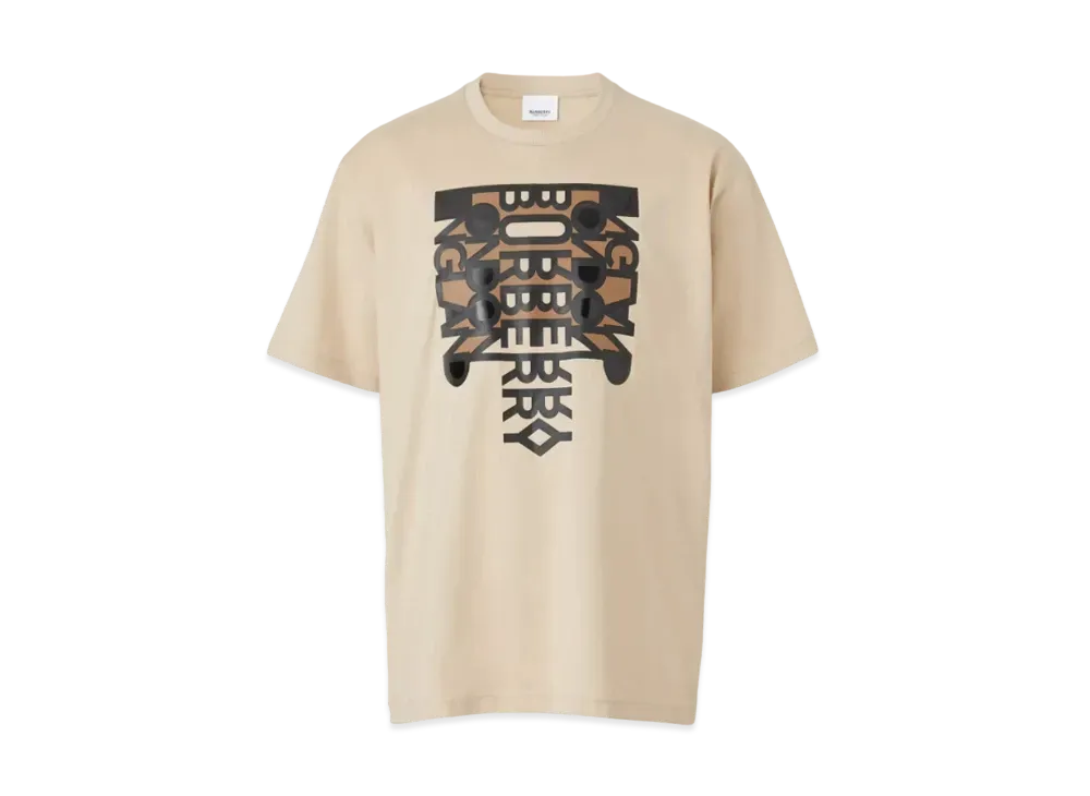 Burberry Men's Logo Print Cotton Oversized T-shirt "Soft Fawn"