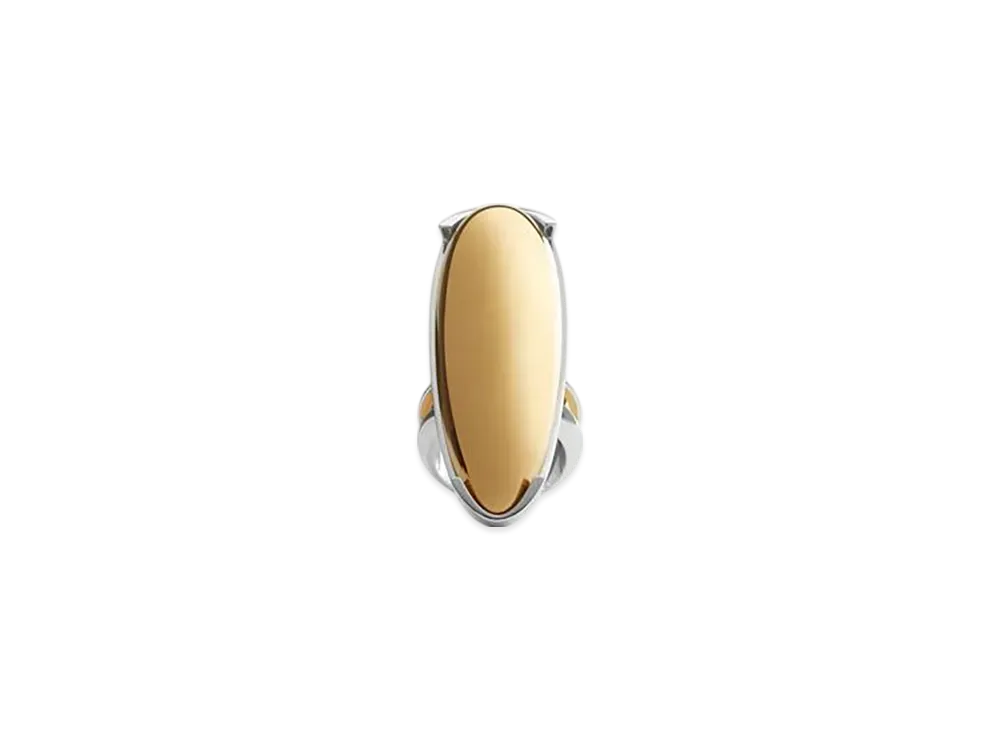 Bottega Veneta Ellipse Large Ring "Silver/Yellow Gold"