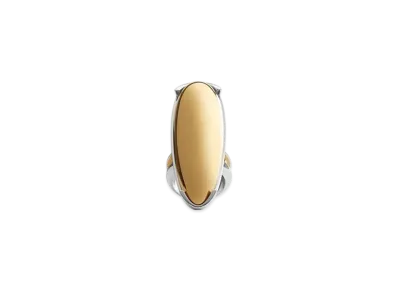 Bottega Veneta Ellipse Large Ring "Silver/Yellow Gold"