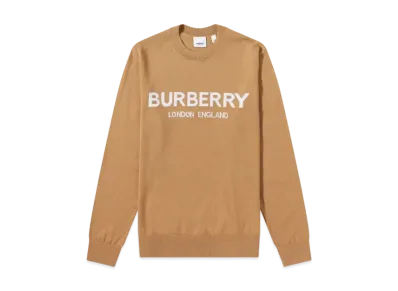 Burberry Men's Fennel Logo Intarsia Knit "Camel"