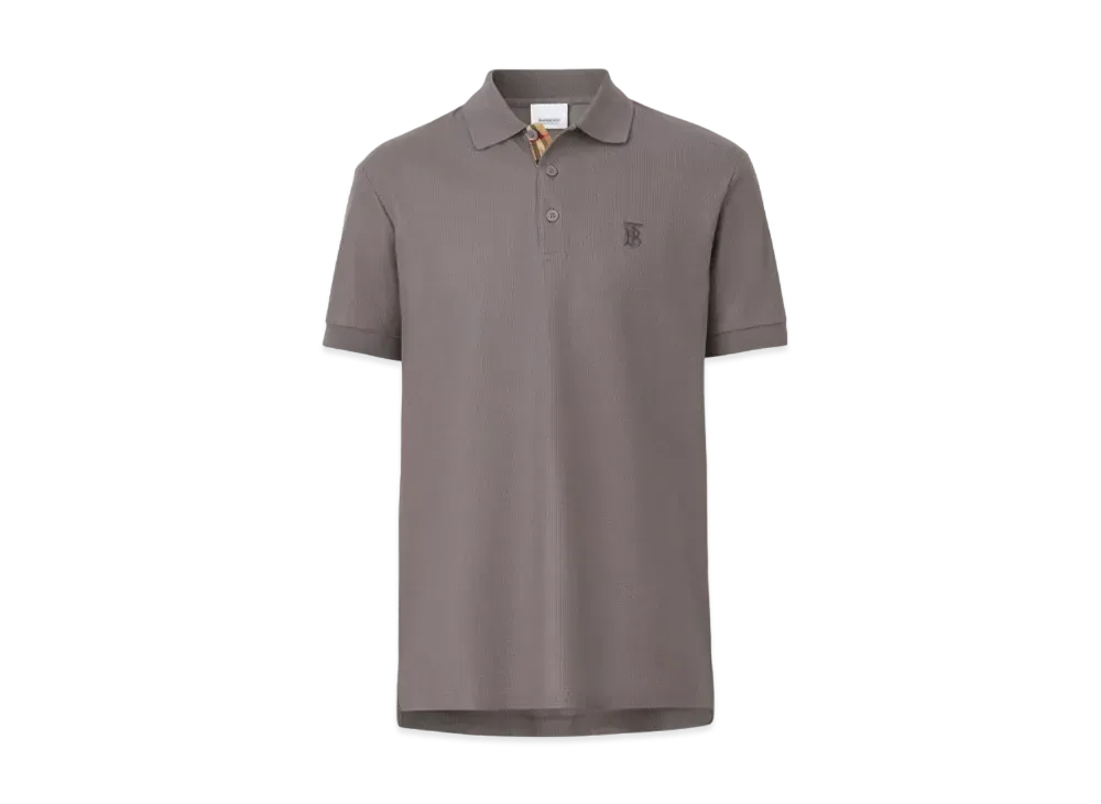 Burberry Men's Monogram Motif Cotton Pique Polo Shirt "Seal Grey"
