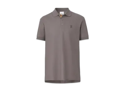 Burberry Men's Monogram Motif Cotton Pique Polo Shirt "Seal Grey"