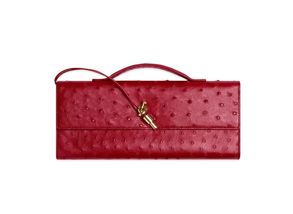 Bottega Veneta Andiamo Clutch "Dark Red"