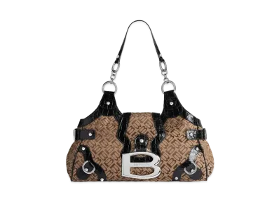 BALENCIAGA Essex Medium Bowling Bag "Ebony/Beige/Black"