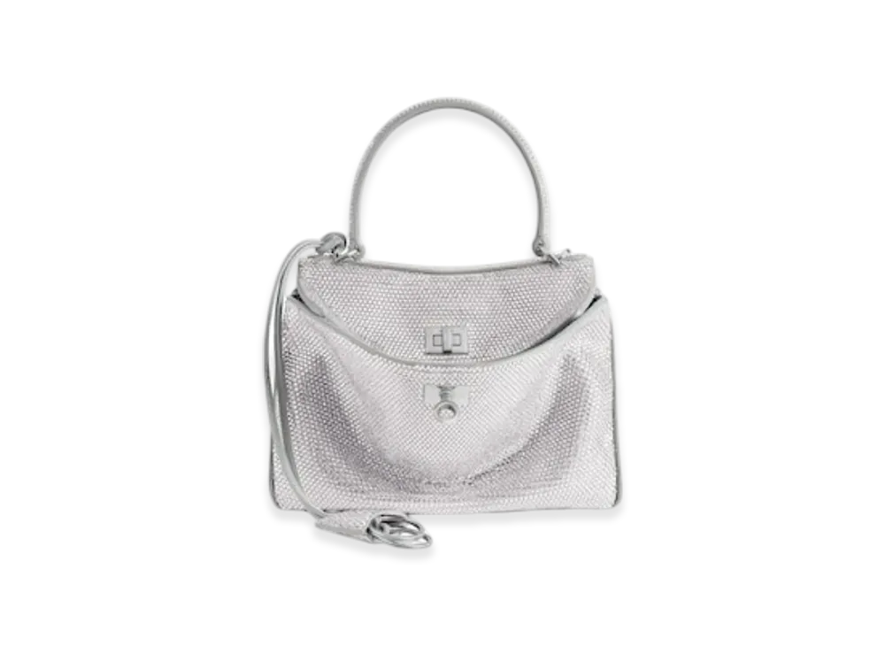 BALENCIAGA Rodeo Mini Handbag With Rhinestones "Grey"