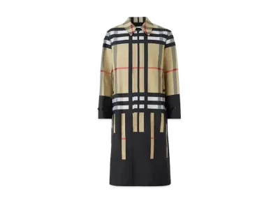 Burberry Men's Sliced Check Nylon Car Coat "Archive Beige"