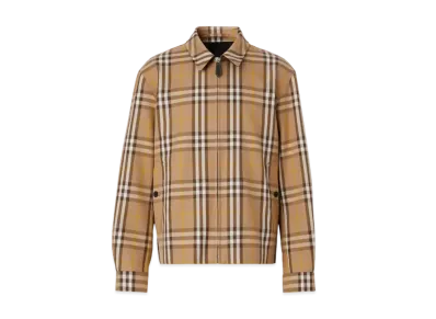 Burberry Men's Reversible Check Cotton Harrington Jacket "Truffle"