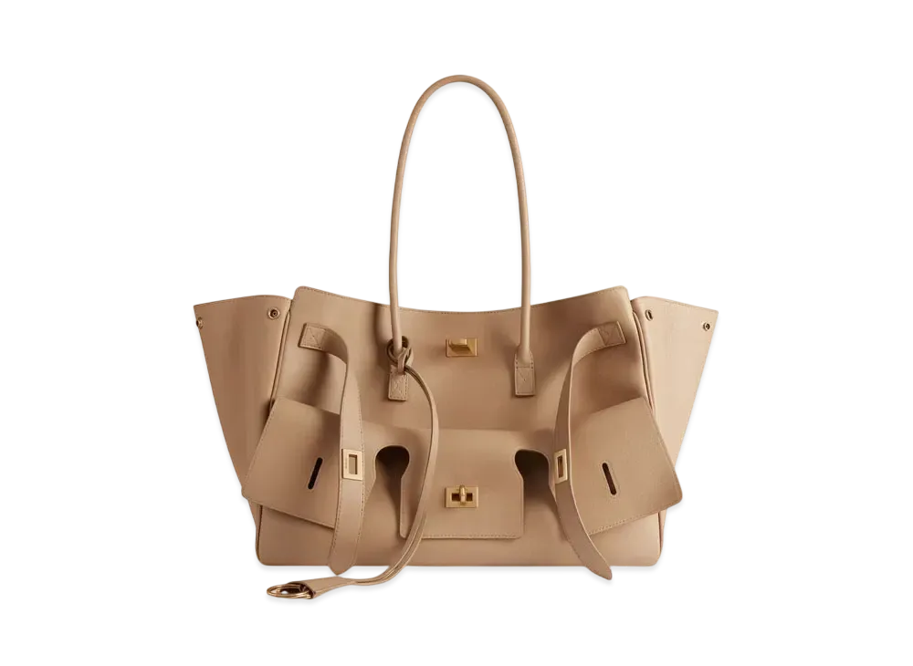 BALENCIAGA Bel Air Medium Carry All Bag "Latte"