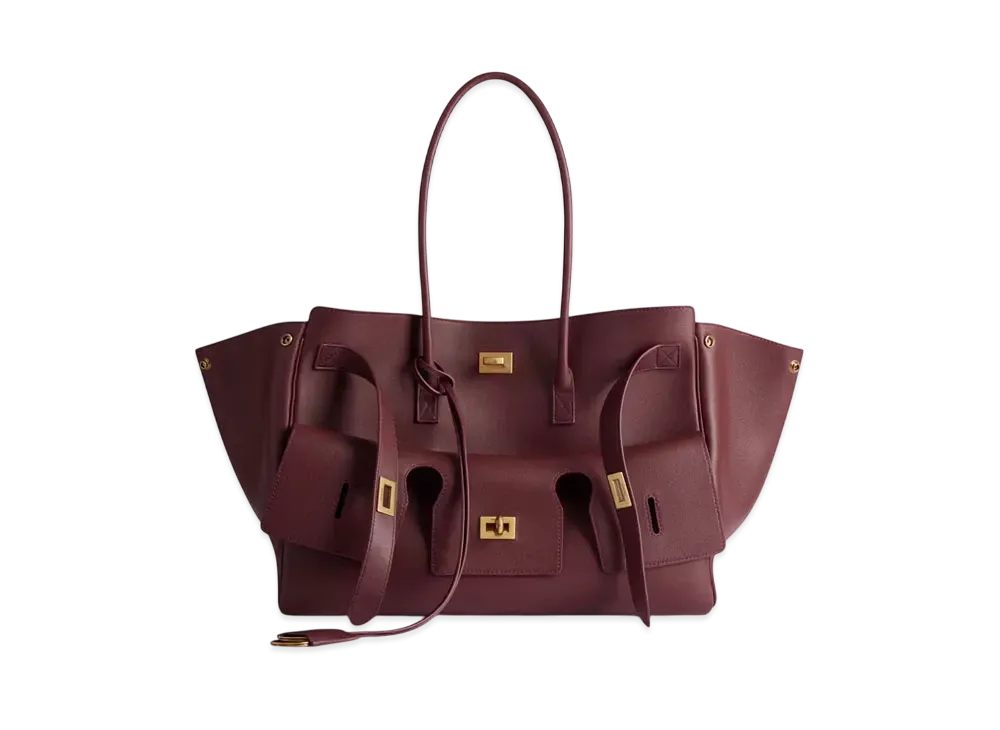 BALENCIAGA Bel Air Medium Carry All Bag "Burgundy"