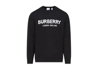 Burberry Men's Logo Intarsia Wool Blend Sweater "Black"