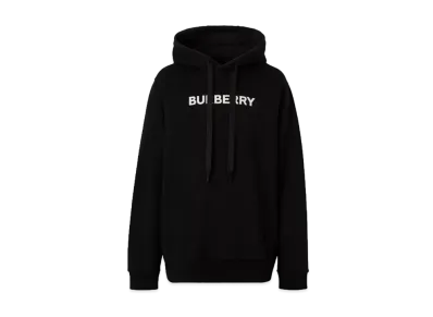 Burberry Men's Logo Print Cotton Hoodie "Black"