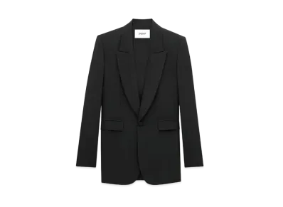 Saint Laurent Women's Jacket in Silk Crepe "Black"