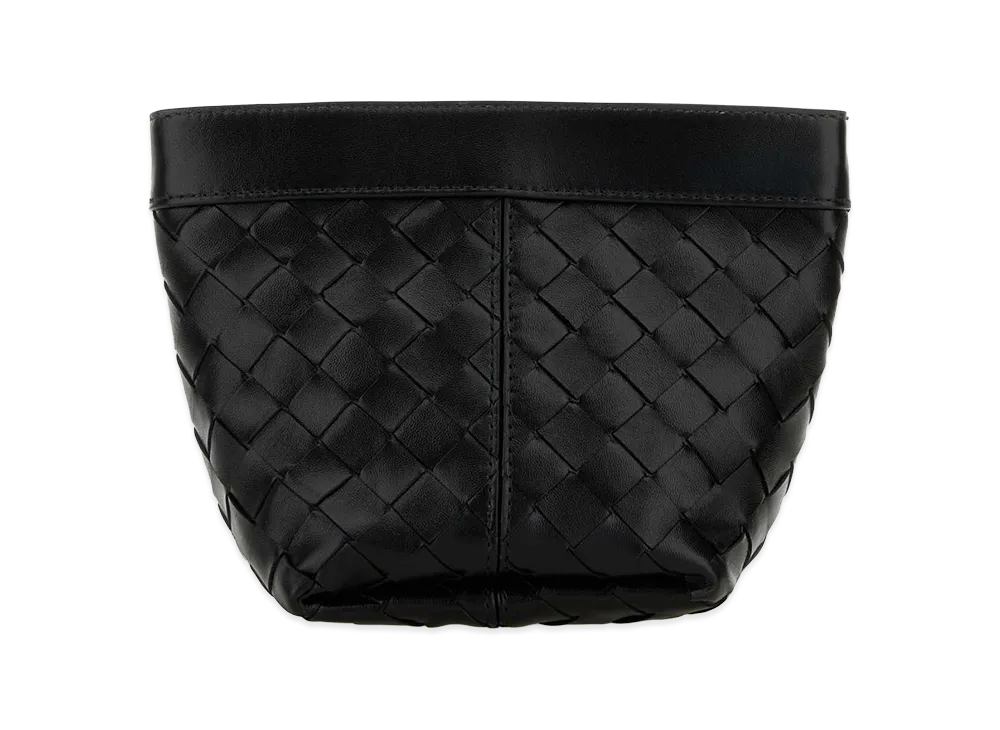 Bottega Veneta Women's Leather Small Flip Flap Pouch "Black"