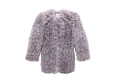 Saint Laurent Women's Feather Coat in Marabou "Lilas"