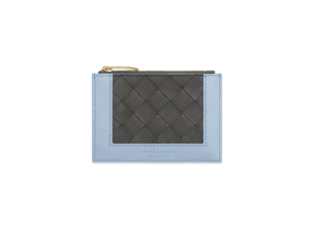 Bottega Veneta Angolo Zipped Card Case "Lunar/Lapilli"