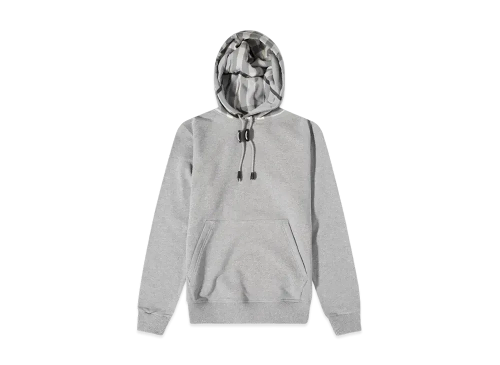 Burberry Men's Samuel Check Hoodie "Pale Grey Melange"