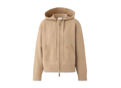 Burberry Women's Cashmere Blend Zip Hoodie "Camel"