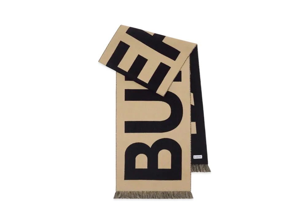 Burberry Logo Wool Scarf "Archive Beige"