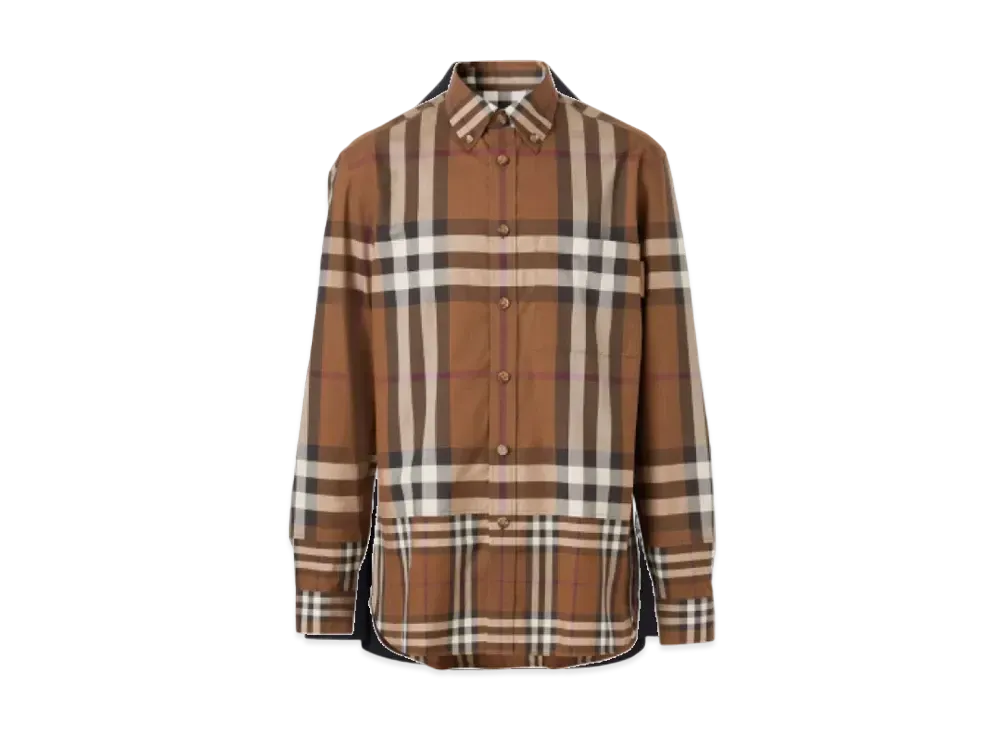 Burberry Men's Contrast Check Cotton Shirt "Brown"